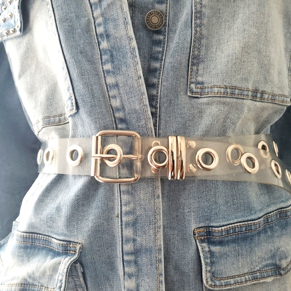 Clear Jelly Belt with Silver Details